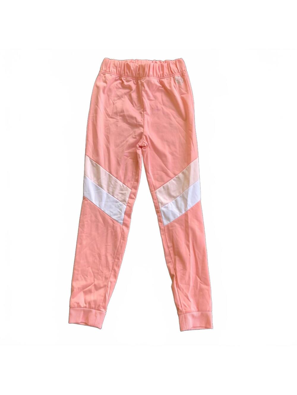 Body Glove Girl's Pink Athletic Leggings with White &Light Pink Chevron Detail